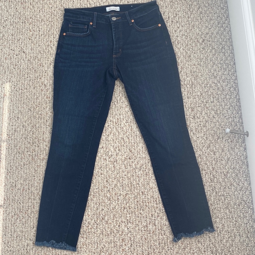 ANN TAYLOR LOFT CURVY SKINNY ANKLE JEANS